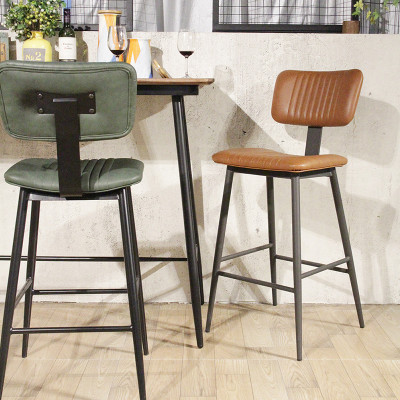 Commercial Furniture Wholesale Cafe Luxury Handmade High Stool Leather Bar Chairs