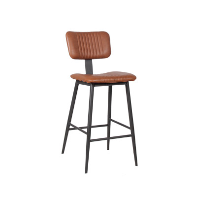 Commercial Furniture Wholesale Cafe Luxury Handmade High Stool Leather Bar Chairs