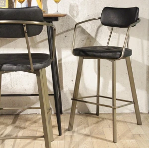 Indoor Tavern Vintage Bistro Chair Restaurant Industrial Height Luxury Bar Chair