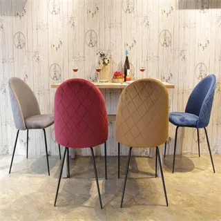 Velet chair and wood table