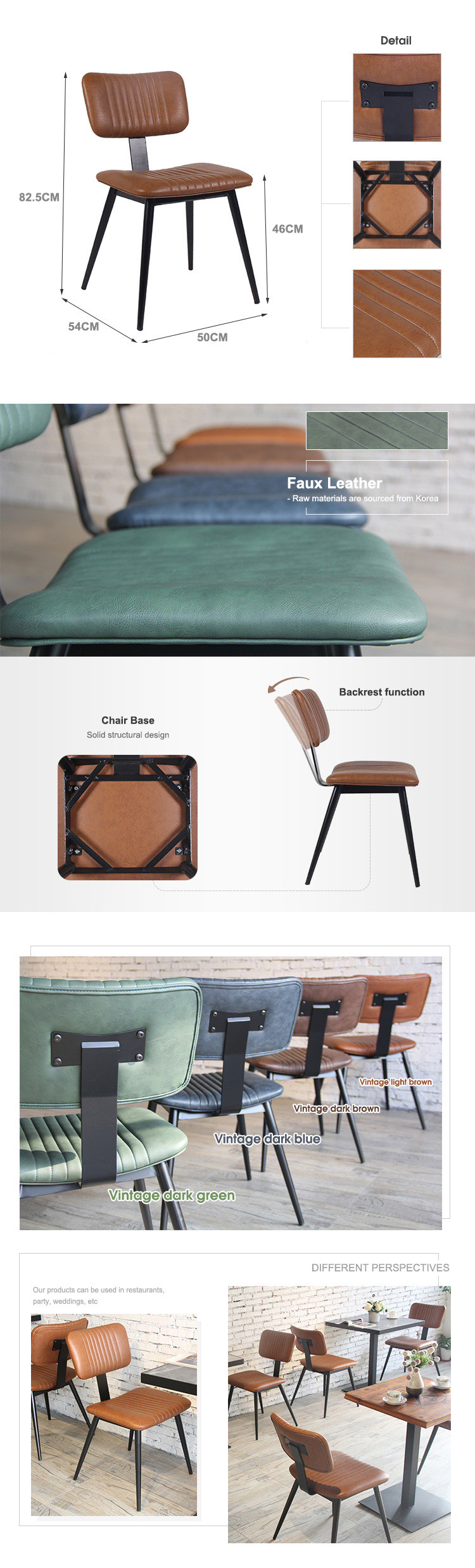Indoor leather chair details