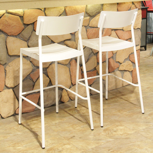كرسي بار مرتفع ، كراسي تصميم معدنية ريترو للتخصيص لشريط ، فناء ومطعم خارجي