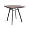 Metal Frame Wooden Table Restaurant Furniture Dining Table For Indoor Use