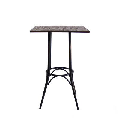 Commercial Furniture Bar Table Metal Frame Wooden Table Top Square And Round  Table Top