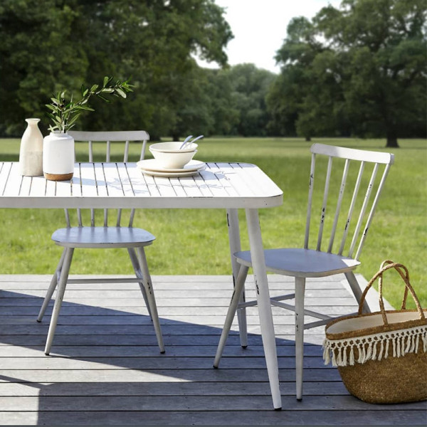 Juego de muebles de jardín para exteriores, 1 mesa con 6 sillas, muebles impermeables de material Alu