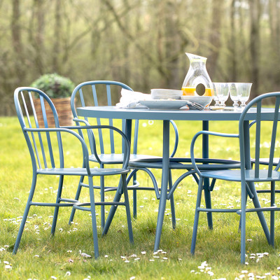 Estilo al aire libre del vintage del diseño moderno de los muebles del metal de la silla y de la tabla del patio