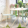 Outside Coffee Shop Metal Furniture Round Table Removable Table Base With Chairs