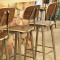 Modern Bar Height Chairs Metal Leg Wooden Seat Vintage Bar Furniture For Restaurant