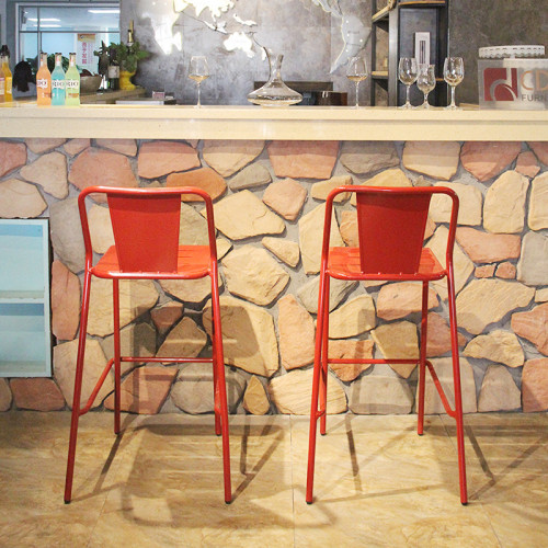 كراسي عالية داخلية أثاث بار كرسي أحمر من الألومنيوم لبسترو ومطعم
