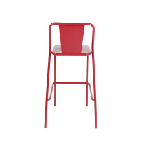 Indoor High Chairs Bar Furniture Aluminium Red Chair For Bistro And Restaurant