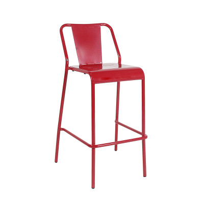 Chaise rouge en aluminium de meubles de barre de chaises hautes d'intérieur pour le bistrot et le restaurant