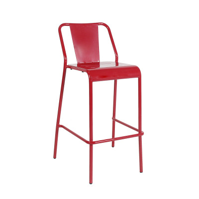 Indoor High Chairs Bar Furniture Aluminium Red Chair For Bistro And Restaurant