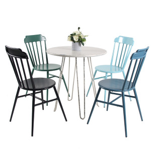 Household Furniture Iron Dining Chair Vintage Furniture Stacking Metal Chairs