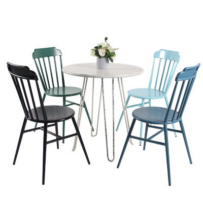Household Furniture Iron Dining Chair Vintage Furniture Stacking Metal Chairs