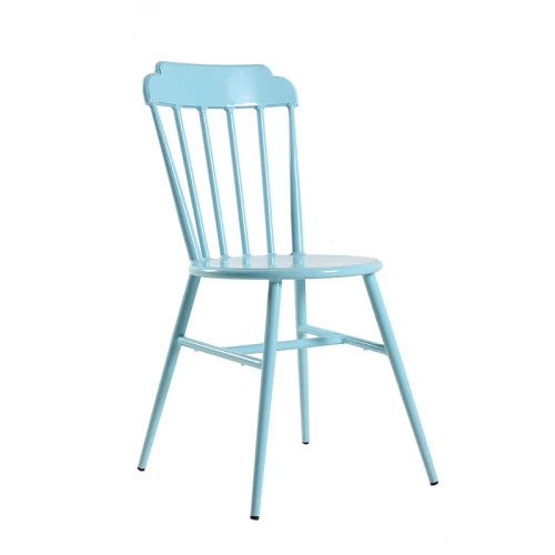 Indoor Metal Dining Chairs Restaurant Furniture Stacking Design Furniture Manufacture