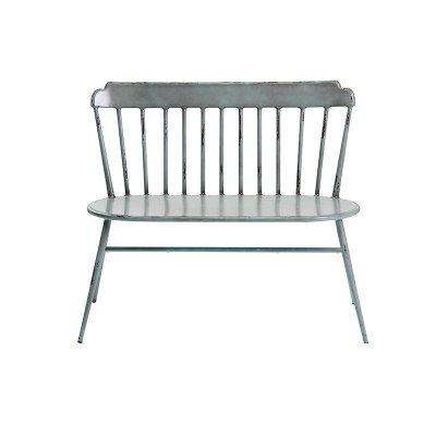 Double chaise extérieure empilable de meubles de chaise d'amour en métal pour le jardin et le restaurant