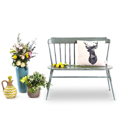 Metal Love Chair Stackable Outdoor Furniture Double Chair For Garden And Restaurant