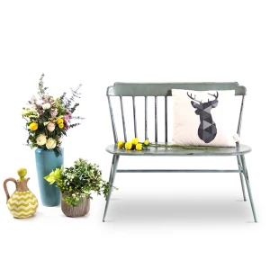Living Room Metal Home Furniture Side Chair With Cushion Lightweight Double Chair