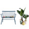 Classic Outdoor Bench With Armrest Home Garden Furniture Outside Love Armchair