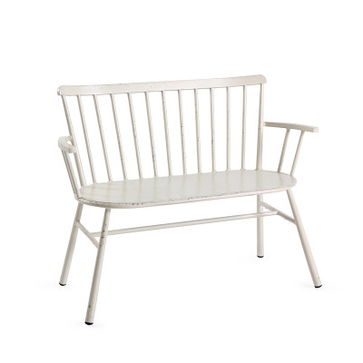 Classic Outdoor Bench With Armrest Home Garden Furniture Outside Love Armchair