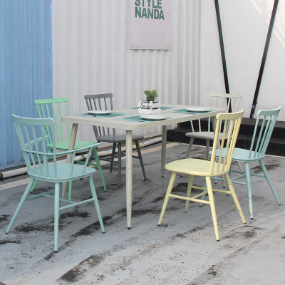 Home Use Garden Dining Furniture Retro Steel Chair Stacking Modern Design