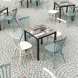Meubles extérieurs de contrat dinant des chaises chaise en métal de meubles d'hospitalité de restaurant