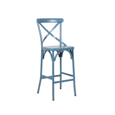 Outdoor Bar Furniture For Home Decor Metal Cross Back High Chair Classic Design