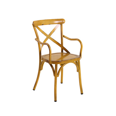 Chaise en métal de style industriel de meubles de café-restaurant avec le restaurant dinant le fauteuil d'accoudoir