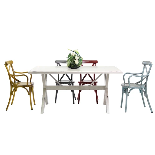 Coffee Shop Furniture Industrial Style Metal Chair With Armrest Restaurant Dining Armchair