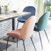Restaurant d'intérieur de chaise de velours dinant la chaise moderne de tissu de cadre en métal de meubles