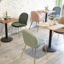 Velvet Chair Indoor Restaurant Dining Furniture Metal Frame Modern Fabric Chair