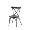 Siège de bois de construction dinant la chaise pour la chaise intérieure en métal de dos de croix de salle à manger de restaurant