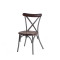 Timber Seat Dining Chair For Indoor Restaurant Dining Room Cross Back Metal Chair