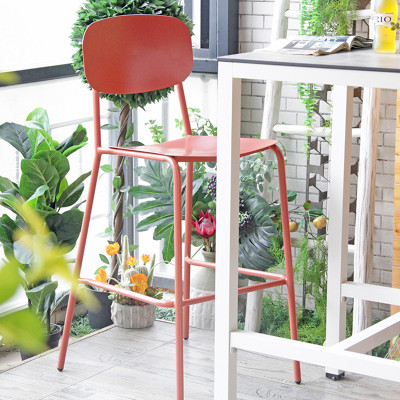Garden High Chair With Rounded And Elegantly Retro Shapes Outdoor Furniture Bar Stool