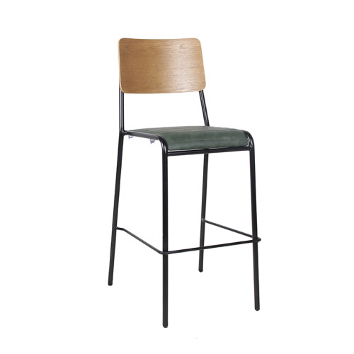 Meubles commerciaux de chaise de barre pour le bois de chaise haute en cuir de restaurant et de bistrot d'usage intérieur