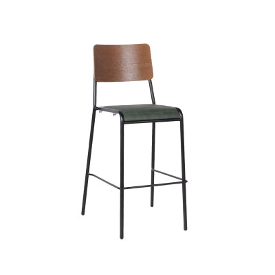 Muebles comerciales de la silla de la barra para el restaurante del uso interior y madera de la silla alta del cuero de Bistro