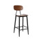 Wooden Bar Furniture Set Metal Dining High Chair For Indoor Coffee Shop And Bistro