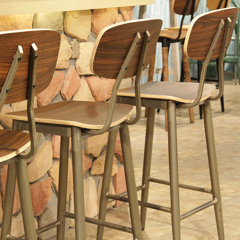 مجموعة كرسي بار خشبي للمطعم