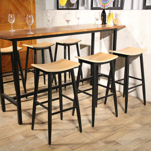 Restaurant en bois de tabouret de bar de compteur moderne et table basse de tabouret de côté de barre