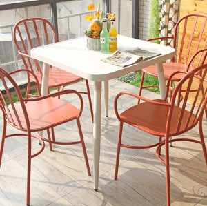 Home Garden Dining Table Furniture Metal Square Table For Outdoor Patio Furniture