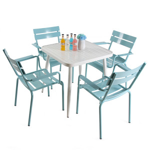 Outdoor Restaurant Dining Furniture Square Table For Terrace Dinning Room Modern Style