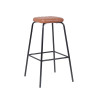 Coffee Shop Metal Frame Leather High Bar Stool Indoor Furniture Side Stool For Kitchen