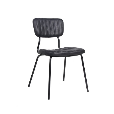 Chaises de salle à manger en cuir avec cadre en métal, meubles de salle à manger de haute qualité, chaise rembourrée