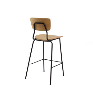 Chaises hautes de meubles de salle à manger de bistrot de chaise de barre en bois solide pour des meubles de barre d'intérieur