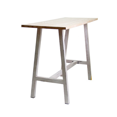 Table à manger en bois avec cadre en métal, meubles de maison, cuisine, table d'appoint en bois massif