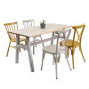 Aluminum Frame Solid Wood Top Backyard Table Garden Furniture Wooden Dining Table