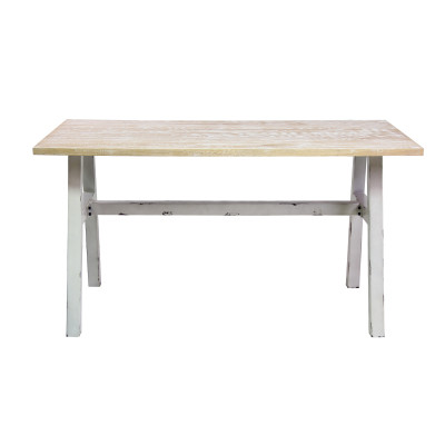 Table à manger en bois de meubles de jardin de table d'arrière-cour de dessus en bois solide de cadre en aluminium