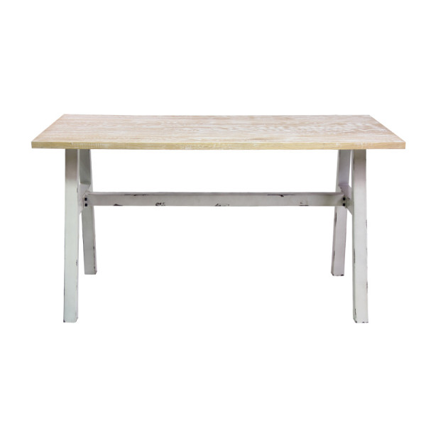 الألومنيوم الإطار الخشب الصلب أعلى طاولة الفناء الخلفي أثاث الحدائق طاولة طعام خشبية