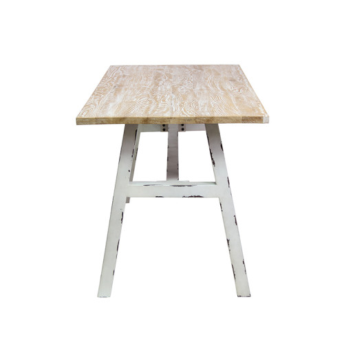 الألومنيوم الإطار الخشب الصلب أعلى طاولة الفناء الخلفي أثاث الحدائق طاولة طعام خشبية