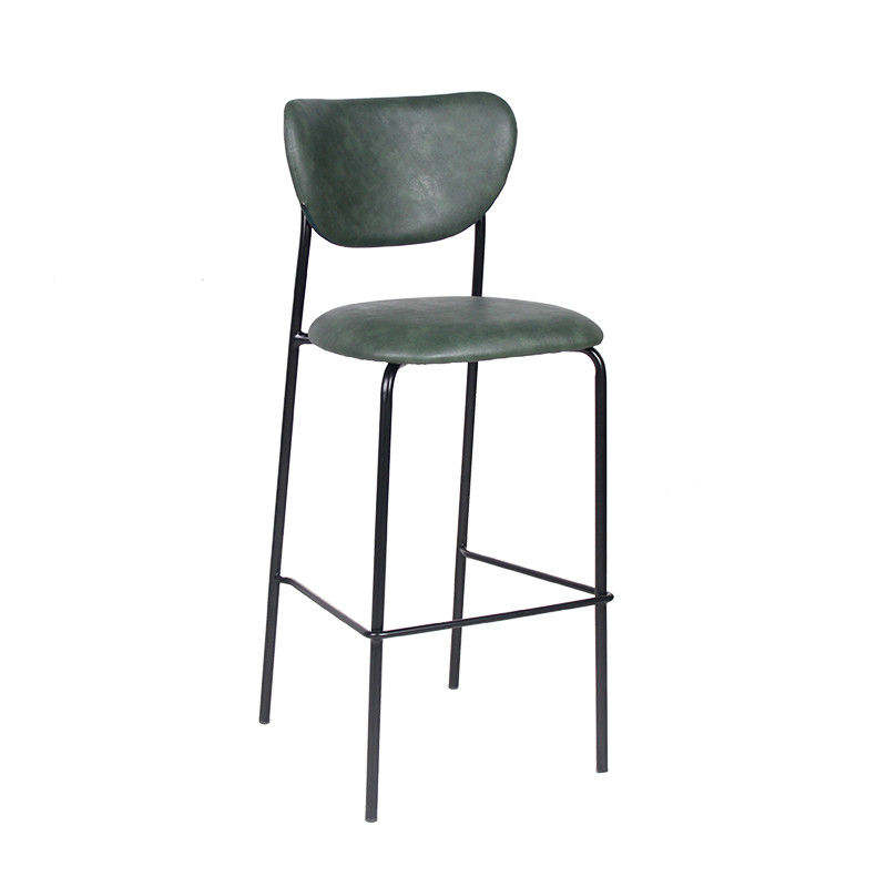 Metal Frame Leather Bar Chair For Indoor Bistro High Chair Restaurant